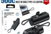 Mini Power Bank 5000mah, Portable Charger External Phone Battery Packs Dual Ports High Speed 2 in 1 10W Powerpack Compatible for Huawei iPhone iPad Samsung Galaxy Nintendo Switch and Tablets (Black)