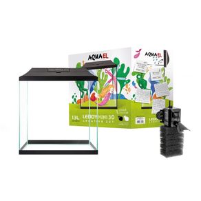 Aquael Leddy Mini 30 Creative Set Black Aquarium Set 12.6l