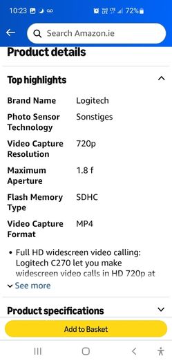 Logitech c270 HD 720p Webcam