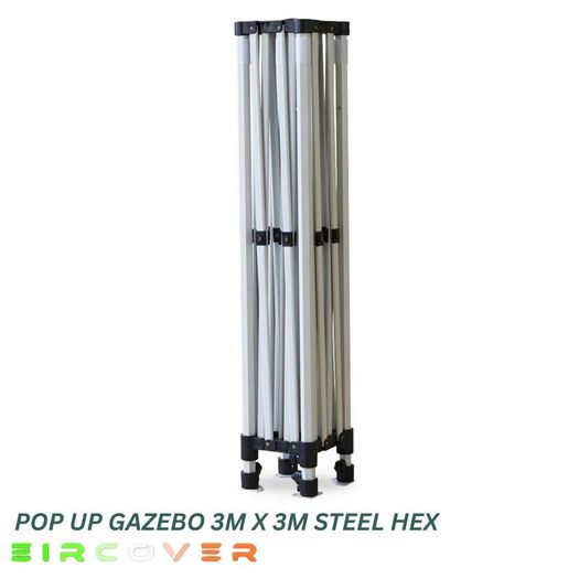 Heavy Duty Pop Up Gazebo Steel 40mm Hex 3m x 3m