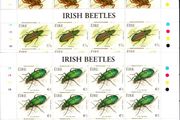 2003 Ireland Irish Beetles (41c Ladybird, 50c Leaf Beetle, 57c Great Diving Beetle, E1Green Tiger Beetle) Commemorative Stamps Sheetlet Plate 1B1B1B1B MNH