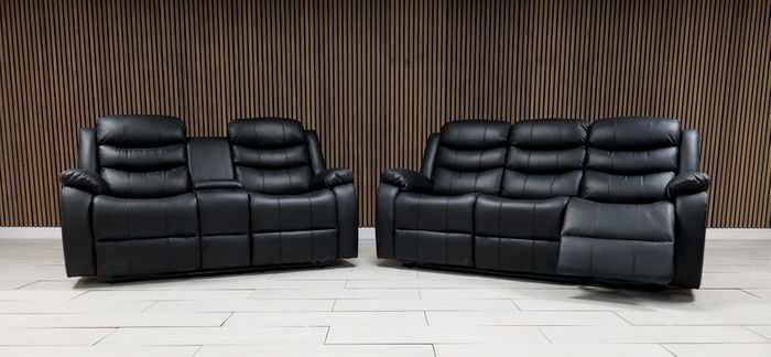 Roma Leather Wireless Charging Recliner Sofa Set