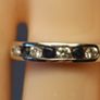 9ct white Gold CZ and Natural Sapphire 7 stone ring Image 6