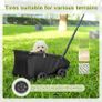 Mini Dog Strollers for Mini Pets, Foldable Multifunctional Shopping Carts with Extendable Pull Handle, Doggie Wagon Built-in Cushion and Safety Rope with Storage Bag (Black) Image 6