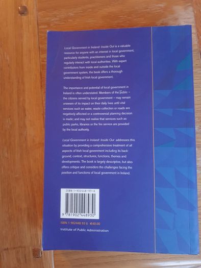 Local Government in Ireland - Inside Out by Mark Callanan & Justin F. Keogan, Institute of Public Administraton.