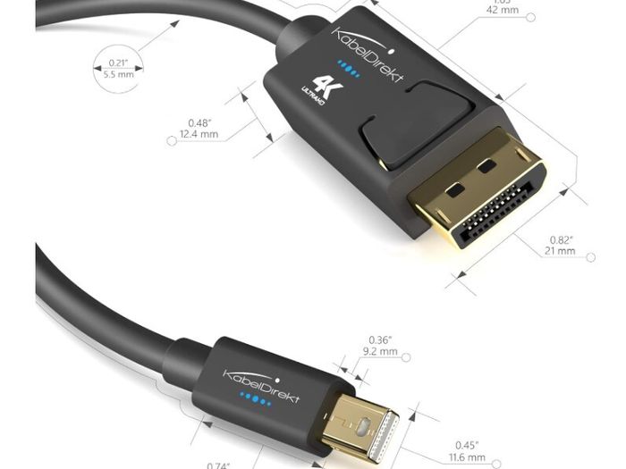 Mini DisplayPort to DisplayPort Cable 5 meters .  DisplayPort connector, Mini DisplayPort/Thunderbolt 1 & 2    other cables available not same brand Mini DisplayPort to HDM
