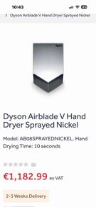 Dyson v air blade hand drier,brand new.