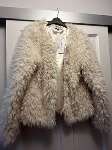 New Cream Shaggy Fur Jacket