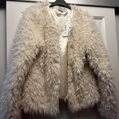 New Cream Shaggy Fur Jacket