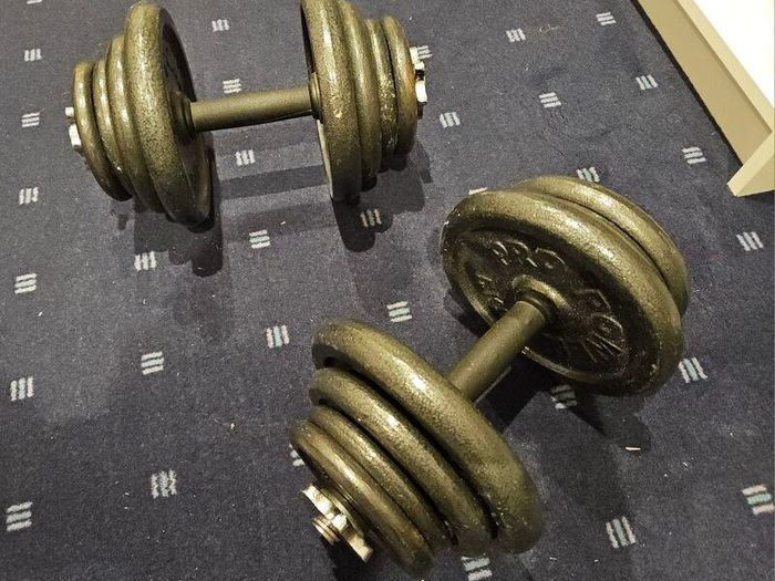 2x 20kg Cast Iron Dumbbells