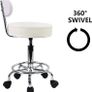 PU Leather Rolling Stool Mid-Back with Footrest Height Adjustable Office Computer Home Drafting Swivel Task Chair with Wheels MULTIPLE COLOURS AVAILABLE (FREE POSTAGE) Image 6