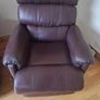 Wine leather lazboy Armchair and 2 seater Image 2