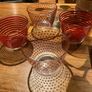 8 Pieces- Vintage IKEA set of 4 polka dot and striped glass cups and matching bowls ( 8 pieces ) Image 10