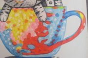 painting Cat in the mug