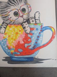 painting Cat in the mug