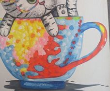 painting Cat in the mug