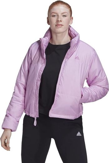 Adidas Women's W BSC Padded J Jacket, 3 Stripes Midweight LILGOZ SX038, Bliss Lilac, Pink XL