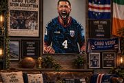 Pico Lopes Cabo Verde acrylic original portrait painting art canvas football soccer memorabilia Shamrock Rovers