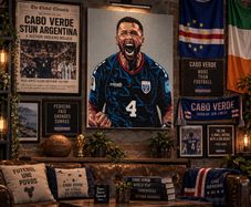 Pico Lopes Cabo Verde acrylic original portrait painting art canvas football soccer memorabilia Shamrock Rovers