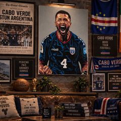 Pico Lopes Cabo Verde acrylic original portrait painting art canvas football soccer memorabilia Shamrock Rovers