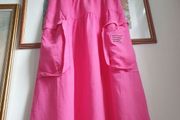 Pink linen skirt size uk 14