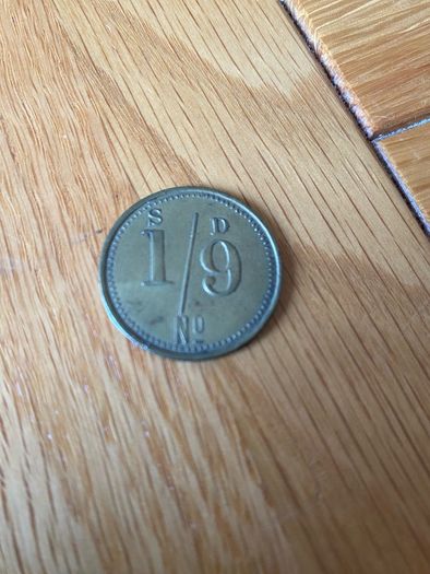 Antique Barber Token Ogee 1/9d