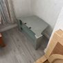 Silver TV Stand with Frosted Glass Shelves Image 2