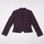 Zara Burgundy Red & Navy Blue Tartan Plaid Tailored Blazer Jacket Size L Image 3