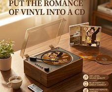 Vintage Portable CD Player with Bluetooth, Aesthetic Room Decor Music Player with Clear Dust Cover, Built in Speakers, Gift for Teens, Kids & Kpop Album Fans, Brown