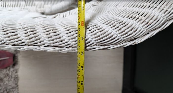 Large White Wicker Armchair - Very Comfortable