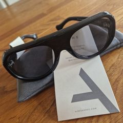 Aire X Solar Aviator Sunglasses in Black New