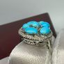 Silver Sleeping Beauty Turquoise & Tanzanite Statement Ring Image 9