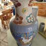Vintage 20 inches tall hand painted Oriental Asian Large Pottery Vase Image 8