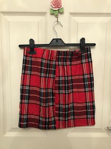 Women's red tartan plaid skirt