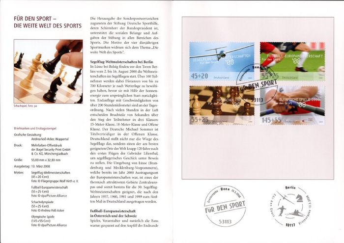 2008 Bundes Republic Deutschland (Germany) Federal Annual Stamp EFT Collection 2008. Includes 49 images of contents