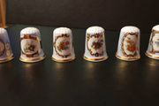 Collection of Flower Themed Birchroft Bone China Thimbles