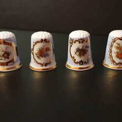 Collection of Flower Themed Birchroft Bone China Thimbles