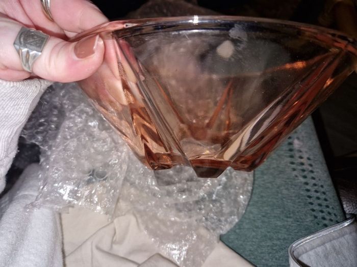 Vintage Pink Bowl and Dishes