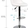 SET OF 2 Bar Stool with Backrest Height-Adjustable Swivel Stool, Kitchen Stool Image 3