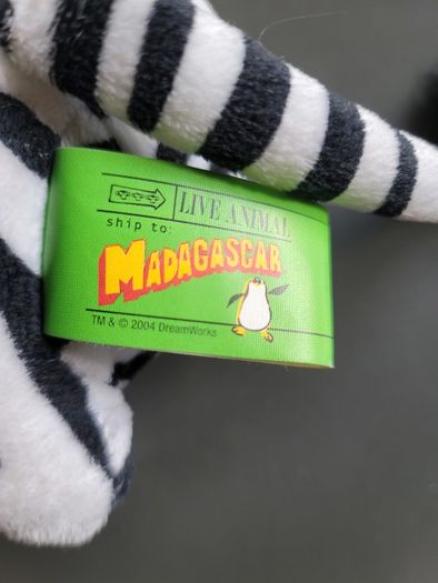 Rare 2004 Dreamworks Marty Madagascar Gosh International Soft Toy Plush Teddy Bear Like New