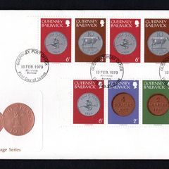 1979 Guernsey Definitive stamps Coinage Series from sheet First Day Cover (FDC)