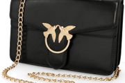 Womens black handbag with LOve Birds