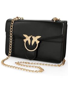 Womens black handbag with LOve Birds