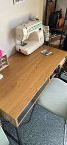Wood desk with two drawers