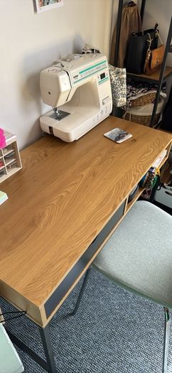 Wood desk with two drawers