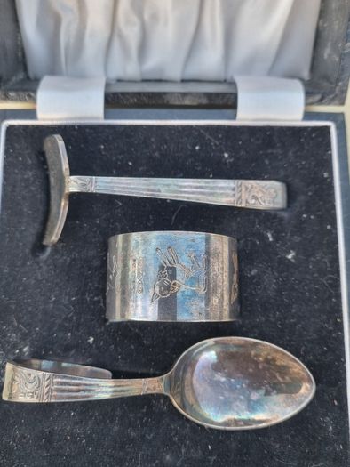 Vintage Silver Plated Christening set