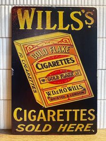 Wills Gold Flake Tin Metal Sign