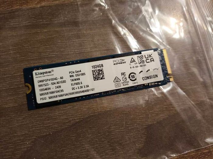 1tb Nvme Ssd Kingston M.2 2280 TLC Pcie 4.0 X4 4700/3800mb/s 640TBW