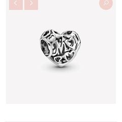Pandora Charm retired Openwork Mom silver charm