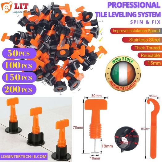 50/250pcs Tile Leveling System Kit Reusable Tile Spacer Wall Floor Clips Tool